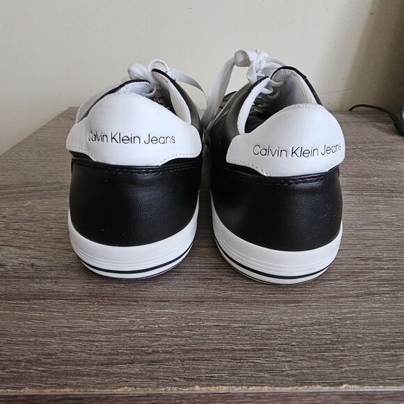 Calvin Klein Jeans Canvas Sneakers Women's 9 Black White CK Logo Streetwear - Picture 3 of 7